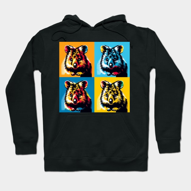 Quokka Quirks: A Pop Art Celebration Hoodie by PawPopArt